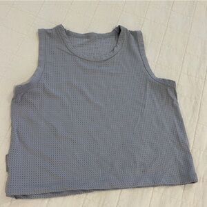 Gray Sleeveless cropped workout Tank Top